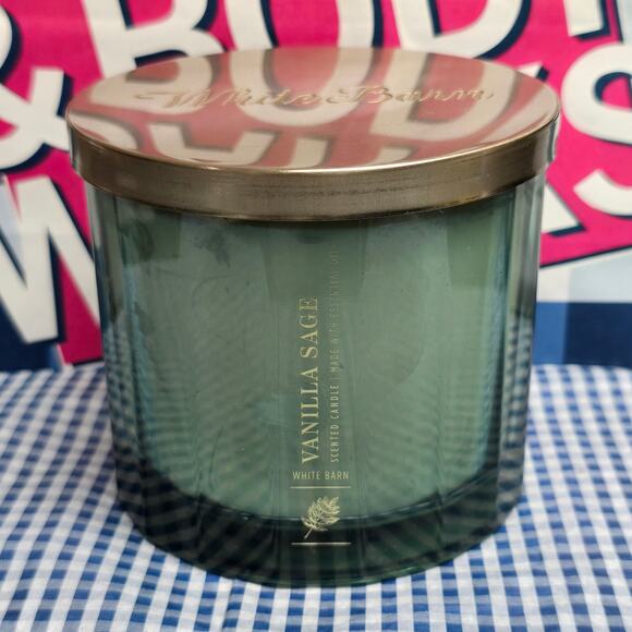 BBW Vanilla Sage Large 3 Wick Candle Home Fragrance White Barn Decorative Jar - Picture 1 of 2